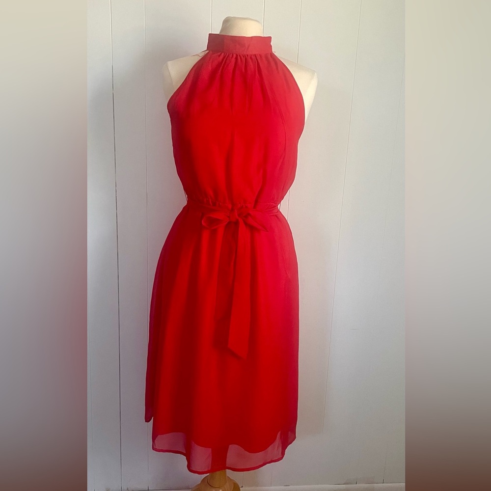 Anthropologie Vibrant Red Sleeveless Dress